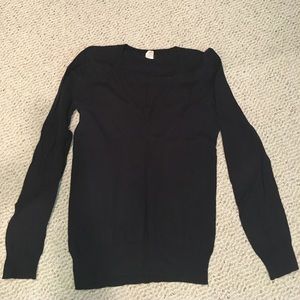 Jcrew navy cotton vneck sweater